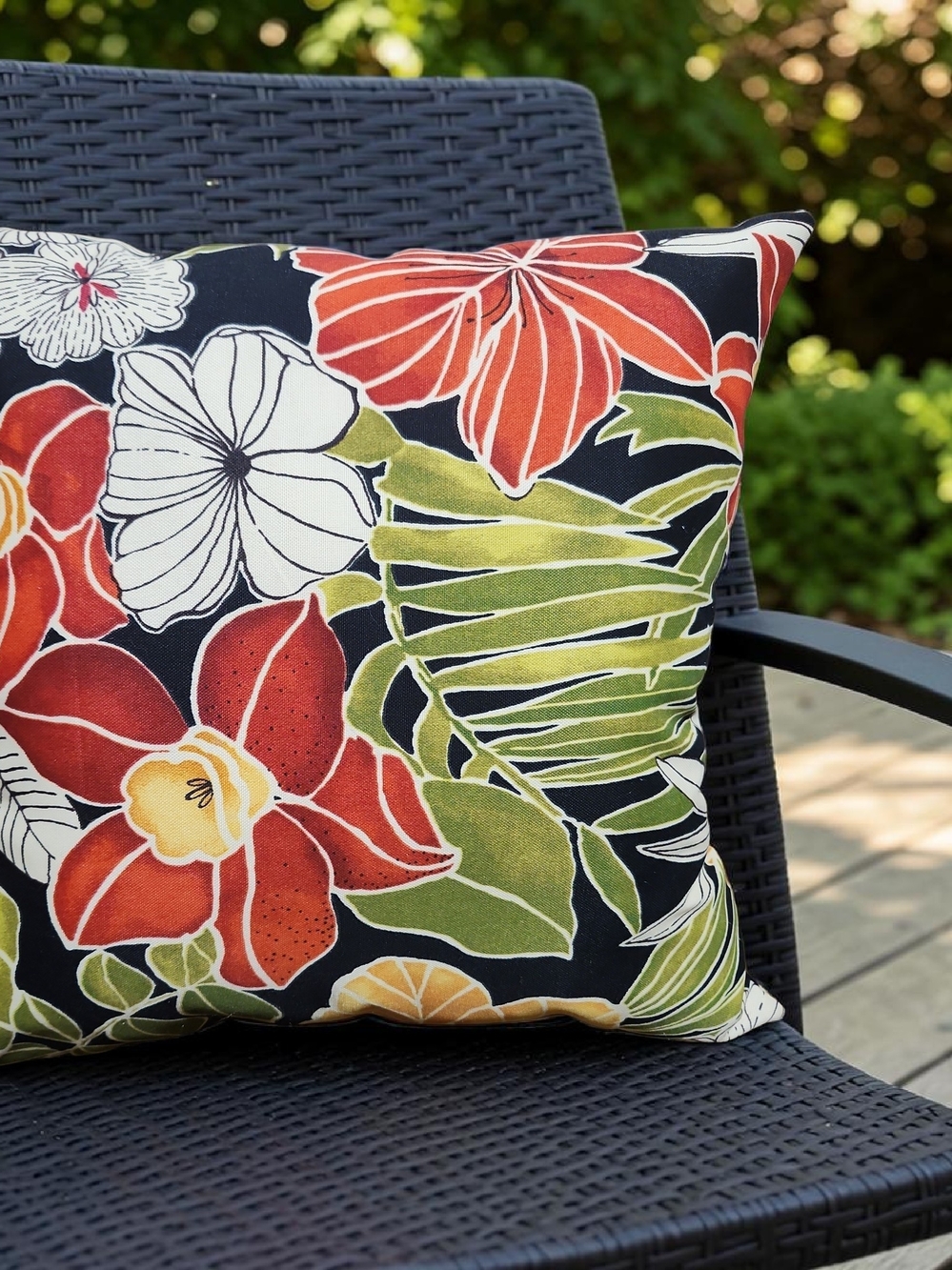 Tropical Floral Outdoor Pillow